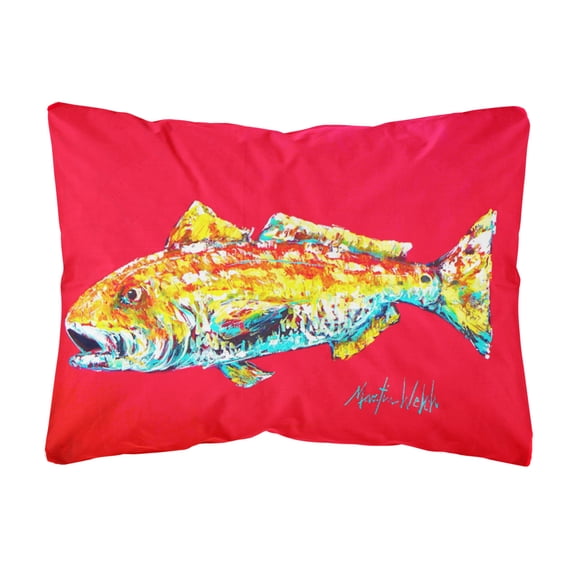 Carolines Treasures MW1084PW1216 Fish - Red Fish Alphonzo   Canvas Fabric Decorative Pillow 12H x16W multicolor