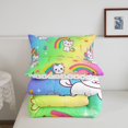 thumbnail image 4 of Cute Cat Comforter Set Gradient Rainbow King Bedding Set,Kawaii Pet Quilt Cartoon Animals Duvet Insert Love Hearts Crown Room Decor, 4 of 5