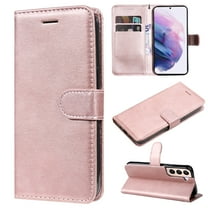 Nalacover Wallet Case for Samsung Galaxy S23 Plus, Card Slots Holder Magnetic Clasp Premium Luxury PU Leather Flip Folio Cover with Kickstand Wrist Strap Soft Silicone Shockproof Case,Rosegold