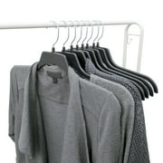 Hanger Central 25 Pack Recycled Black Heavy Duty Plastic Shirt Blouse Garment Hangers with Polished Metal Swivel Hooks, 17 inch