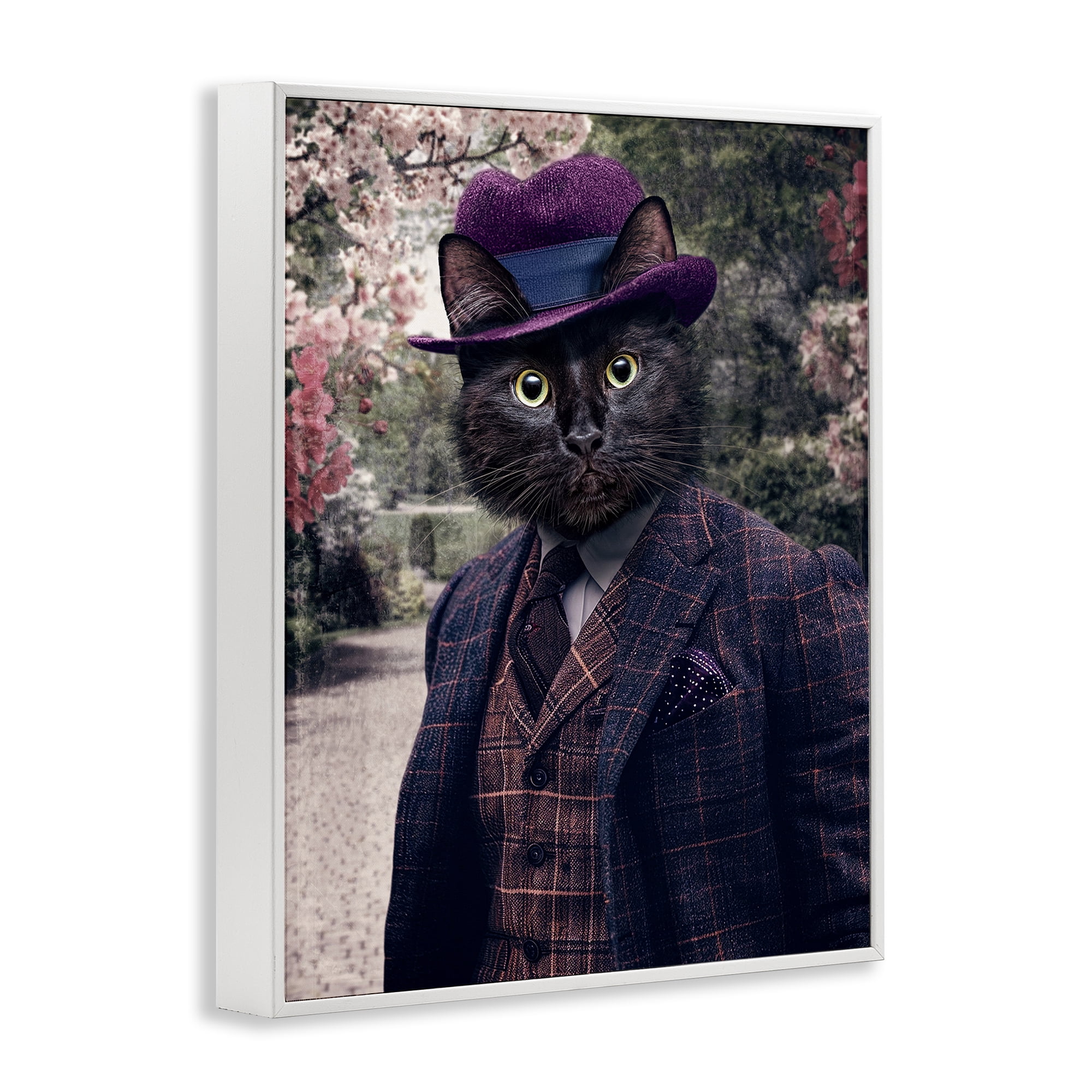 Stupell Industries Vintage Clothing Cat Animals & Insects Painting White Framed Art Print Wall Art, 16 x 20
