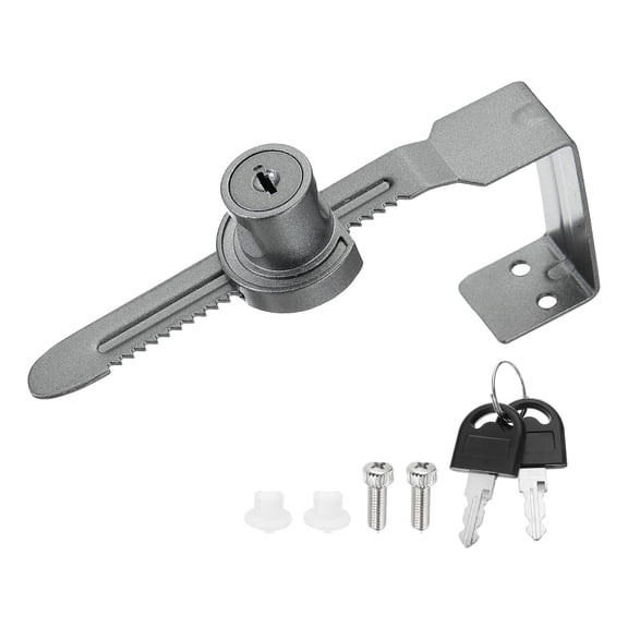 Uxcell 2.1" Sliding Glass Door Ratchet Lock, Keyed Alike Secure Showcase Display Case Lock - No Drill, for 40-50mm/ 1.57-1.97 inch Cabinet Stores Glass Door, Grey
