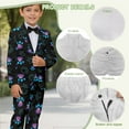 thumbnail image 6 of Xoenoiee Colorful Dog Paw Print Boys Suit Set Including Blazer and Pants 2-Piece Elastic Waist Formal Blazer Jacket for Children Wedding Communion, 5-6 Years, 6 of 7