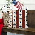 thumbnail image 4 of Striped Stars Linen Throw Pillow Covers,18 x 18 Inch 4th of July Patriotic Independence Memorial Day USA Flag Cushion Case for Sofa Couch,Patriotic Decor,American Summer Red White Blue Decorations, 4 of 6