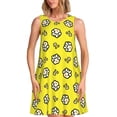 thumbnail image 1 of Easygdp White Popcorn para Vestido Transpirable de Mujer, Vestido Suelto de Manga Corta con Pliegues y Bolsillos para el Verano, 1 of 7