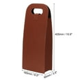 thumbnail image 2 of Uxcell 2 Bottle Wine Gift Bag, Wine Bag Reusable Leather Wine Tote Carrier for Wine Bottles Portable, Brown-1, 2 of 5