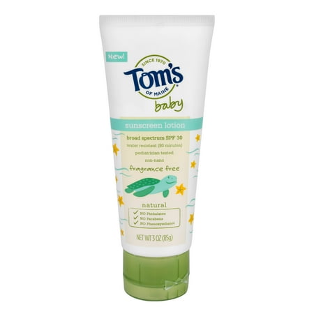 Tom's of Maine Baby Sunscreen Lotion Fragrance Free, 3.0 OZ