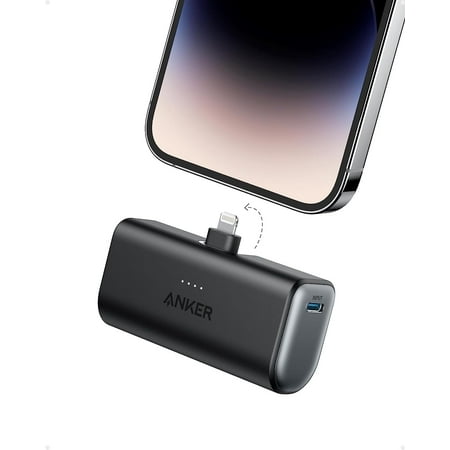 Anker Portable Charger with Built-in Lightning Connector, MFi Certified, Battery Pack 5,000mAh 12W, Compatible with iPhone 14/14 Pro / 14 Plus / 14 Pro Max, iPhone 13 and 12 Series (Black)