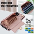 thumbnail image 6 of Allytechgroup for Samsung Galaxy A13 4G Wallet Case with 5 Cards Holders, Detachable Hand Strap & Shoulder Lanyard RFID Blocking Shockproof Protective Phone Case for Girls Women, Rosegold, 6 of 8
