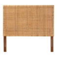 thumbnail image 7 of bali & pari Lesia Bohemian Natural Rattan and Mahogany Wood Queen Size Headboard, 7 of 7
