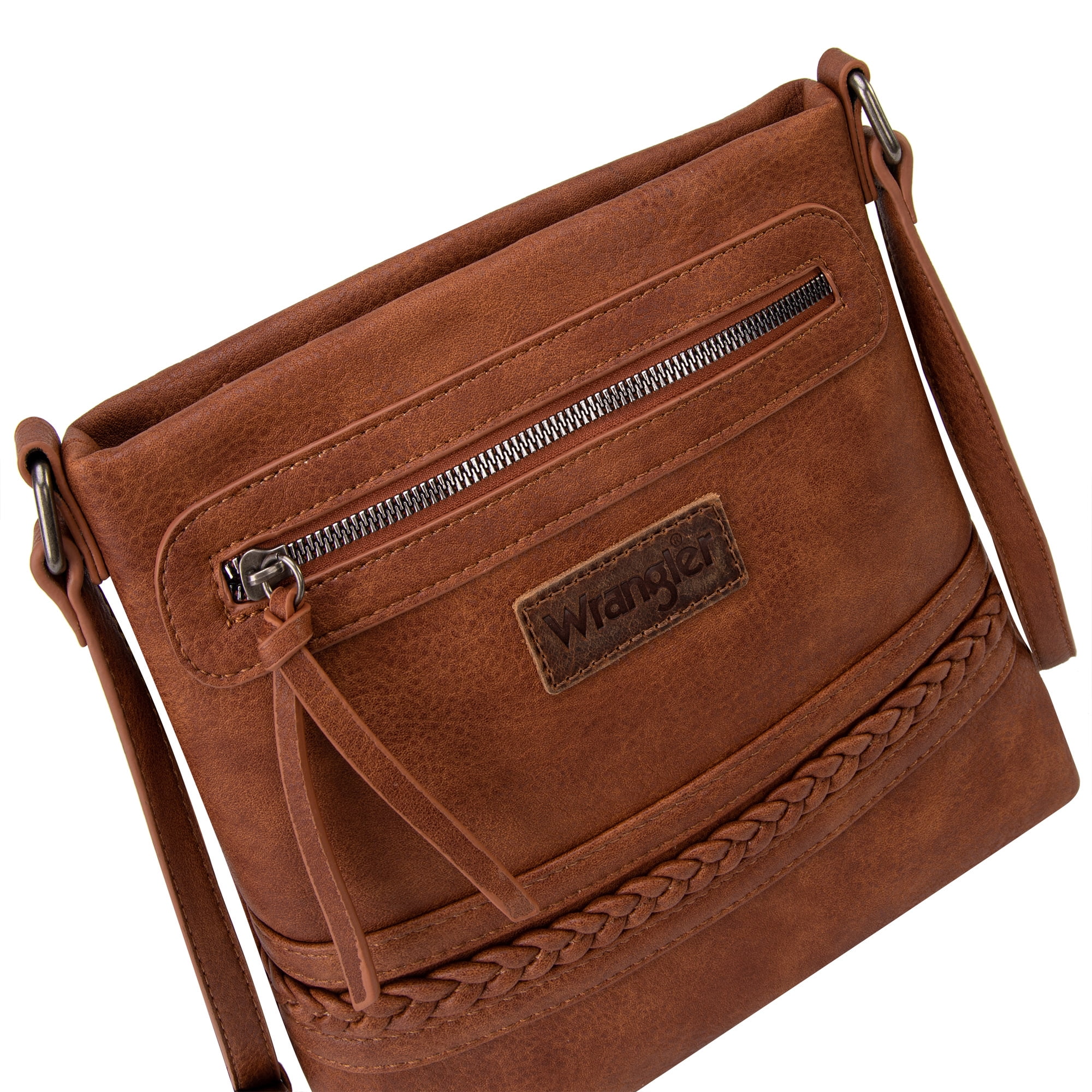 Wrangler Crossbody Bags for Women Western Hand Woven Satchel Purse, Brown