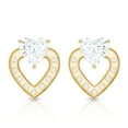 thumbnail image 2 of Rosec Jewels Lab Diamond Heart Stud Earrings - 6 mm - 1 Carat Diamond Earrings for Valentines - EF-VS Grade, 18K Yellow Gold, 2 of 7