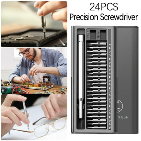 

Teissuly 25 in 1 Precision Screwdriver Set Small Magnetic Screwdriver Repair Tool Kit with Phillips Head & Flathead Bits for Fixing Electronics Phone Watch Eyeglasses Computer PC Repairing