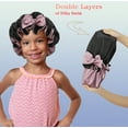 thumbnail image 5 of SENGTERM Kids Bonnet for Girls New Silk Bonnets for Kids,Double Layer Satin Bonnet,Tie Band Adjustable Sleep Cap for Child Curly Hair(3-12years)), 5 of 7