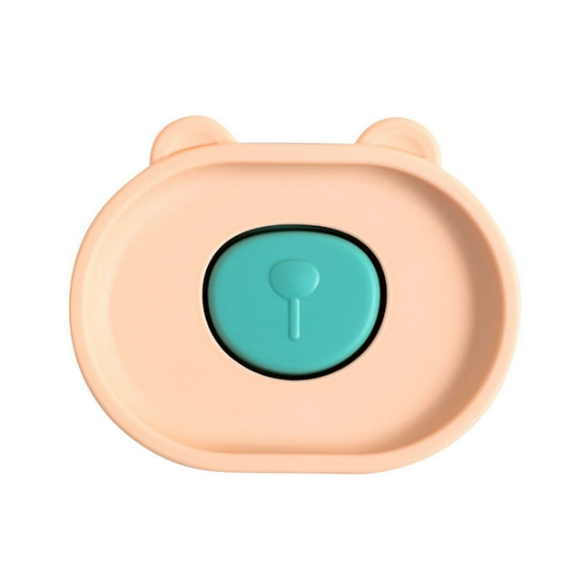 Cartoon Bear Soap Box Double-Layer Draining Soap Storage Holder for Bathroom