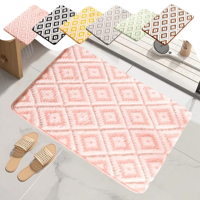 Alfombra de Baño de Terciopelo Ultra Absorbente, Antideslizante, de Espuma, Lavable a Máquina, Suave, de Secado Rápido, para Baño, Cocina, Dormitorio, Entrada, 40 X 60 Cm