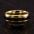 thumbnail image 4 of 100S JEWELRY Two Tone High Polish Black Center Gold Edge Tungsten Rings Men Wedding Bands Promise Engagement Size 6-16 (Tungsten, 7), 4 of 6