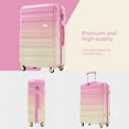 thumbnail image 4 of PAPROOS 3 PCS Luggage Set, Lightweight Carry on Hardside Suitcases Set, 20in 24in 28in Travel Luggage with Spinner Wheels and TSA Lock, Modern Hardshell Suitcases and Luggage, Pink, 4 of 6