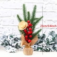 thumbnail image 2 of Opperiaya Christmas Tree Potted Plants with Stable Wooden Base Decoration, 2 of 6