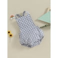 thumbnail image 2 of Bagilaanoe Newborn Baby Girl Rompers Plaid Sleeveless Bodysuit 3M 6M 9M 12M 18M 24M Infant Overalls One Piece Jumpsuit, 2 of 8