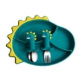 thumbnail image 3 of Plato para niños pequeños,Platos de dinosaurios para bebés a prueba de pastillas,fáciles de limpiar,Plato para bebé,cuenco,plato de entrenamiento para la alimentación del bebé,Juego de G, 3 of 8