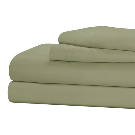 Superior 4-Piece Classic Sage 1500 Thread Count Egyptian Cotton Sheet...