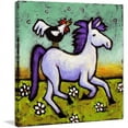 thumbnail image 2 of "Rooster Rides a Horse" Painting Print on Wrapped Canvas, 2 of 5