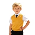 thumbnail image 3 of ibiyuan Boys and Girls Sweater Vest Crewneck Sleeveless School Vests 2026 Fall Winter Cable Top Knitted Pullover Vest, 3 of 7