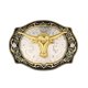 thumbnail image 1 of Hebilla de cinturón de plata Golden Long Horn Cuerno Americano Accesorios de prendas de vestir Cowboy Hebillas de moda como un regalo perfecto con cuernos para hombres Inevent AP004733-00, 1 of 6