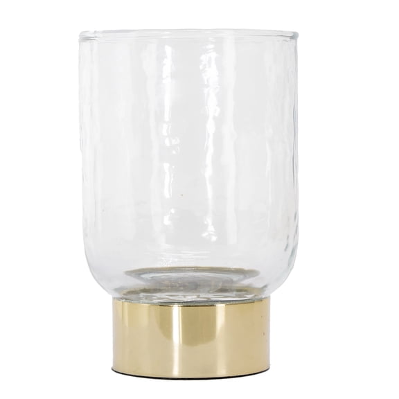 My Texas House Clear and Gold Glass Christmas Votive Candle Holder, 6"