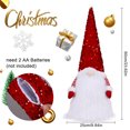 thumbnail image 6 of Lighted Christmas Tree Topper, 23.6 Inch Large Sequin Gnome Tree Topper Hat with Lights Scandinavian Swedish Tomte Battery Operated Elf Christmas Decorations for Xmas Tree Home Winter Holiday Decor, 6 of 7