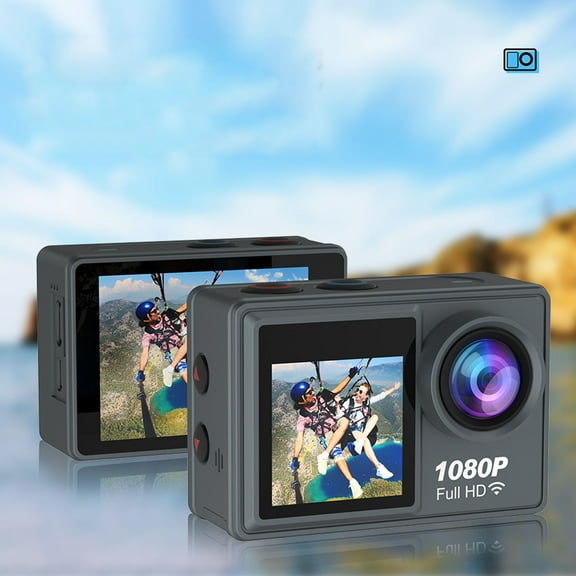 Foqnuq Wireless Action Camera 1080P Wide Angle 140° Lens, Waterproof Case, Floating Design, Sports Photography, WIFI Connectivity