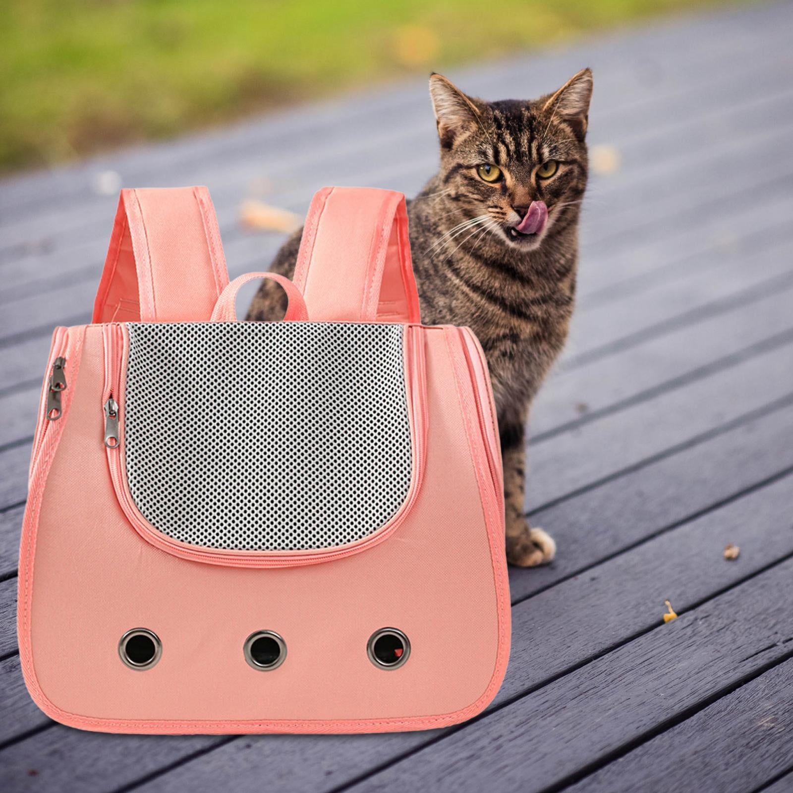 oshhnii Cat Backpack Carrier Comfortable Ventilation Portable Breathable Dog Cat Carrier Pink