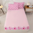 thumbnail image 4 of Manfei Dreamy Princess Bowtie Zipper Queen Comforter Set with Fitted Sheet and 2 Pillowcases,Kawaii Bow Knot Zipper Bedding Set,Pink Reversible,4pcs, 4 of 7