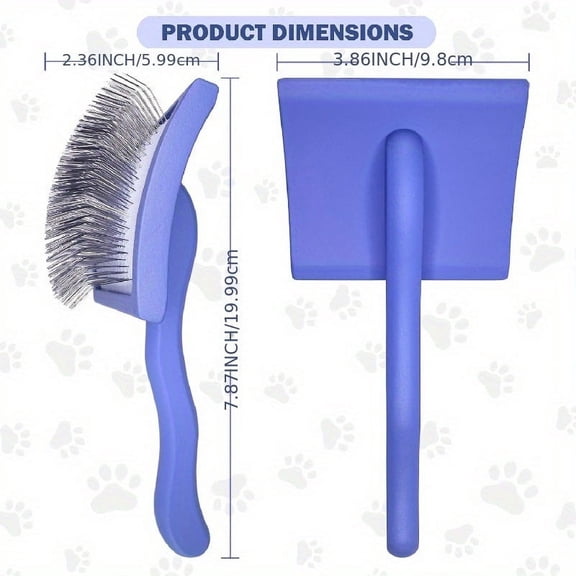 Dog Slicker Brush for Grooming Doodle Hair, Extra Long Pin Poodle Brush for Shedding