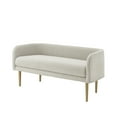 thumbnail image 5 of Inspired Home Mae Cream White Linen Bench - Upholstered | Brushed Legs | Gold Powder Coated Legs, 5 of 11