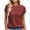 Wine, variant on ameIAEA Women's Short Sleeve Knitted Shirts Crewneck Solid Color Sweater Spring Summer Tops
