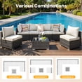 thumbnail image 5 of XIZZI 7-Piece Outdoor Sectional Furniture Sets, Wicker Patio Conversation Set with Cushions and Coffee Table, All-Weather Patio sets for Backyard, Garden,Beige, 5 of 7