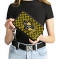thumbnail image 4 of The Wizarding World of Harry Potter Wallet, Zip Around, Hufflepuff Crest Heraldry Checkers Golds Black, Vegan Leather, 4 of 7