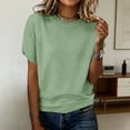 thumbnail image 2 of LEKODE Women Knit Sweater Tops, Crew Neck Cap Sleeve, Cropped Hem, Lightweight Knit Pullover for Business Casual Work Office Daily Outfits C Light Green S, 2 of 9