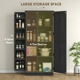 thumbnail image 4 of HOMCOM 70" Tall Kitchen Pantry Storage Cabinet with Door Shelves, Black, 4 of 10