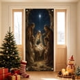 thumbnail image 3 of Nativity Scene Theme Christmas Door Cover 71x35 In, Privacy Door Window Curtains Holiday Door Banners for Front Door, Hanging Porch Banner Sign Photo Background for Indoor Outdoor Party Decoration, 3 of 5