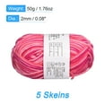 thumbnail image 2 of Uxcell paquete de 5 ovillos de 50g de hilo de mezcla de algodón para ganchillo en color rosa rojo, 2 of 7