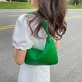 thumbnail image 4 of Bolso de mano anudado Bolso de mano para exteriores tejido con bola de masa de color sólido (verde), 4 of 8