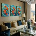 thumbnail image 4 of Hieng Wall Art Canvas Painting Goldfish Oil Painting Couple Fish Original Art Animals Wall Art Marine Decor Gifts Unframed, 4 of 6