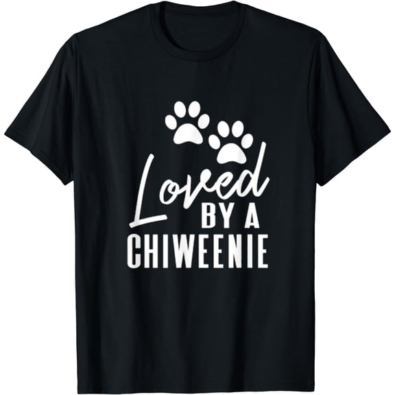 Loved By A Chiweenie Puppy Dog Paw Print T-Shirt