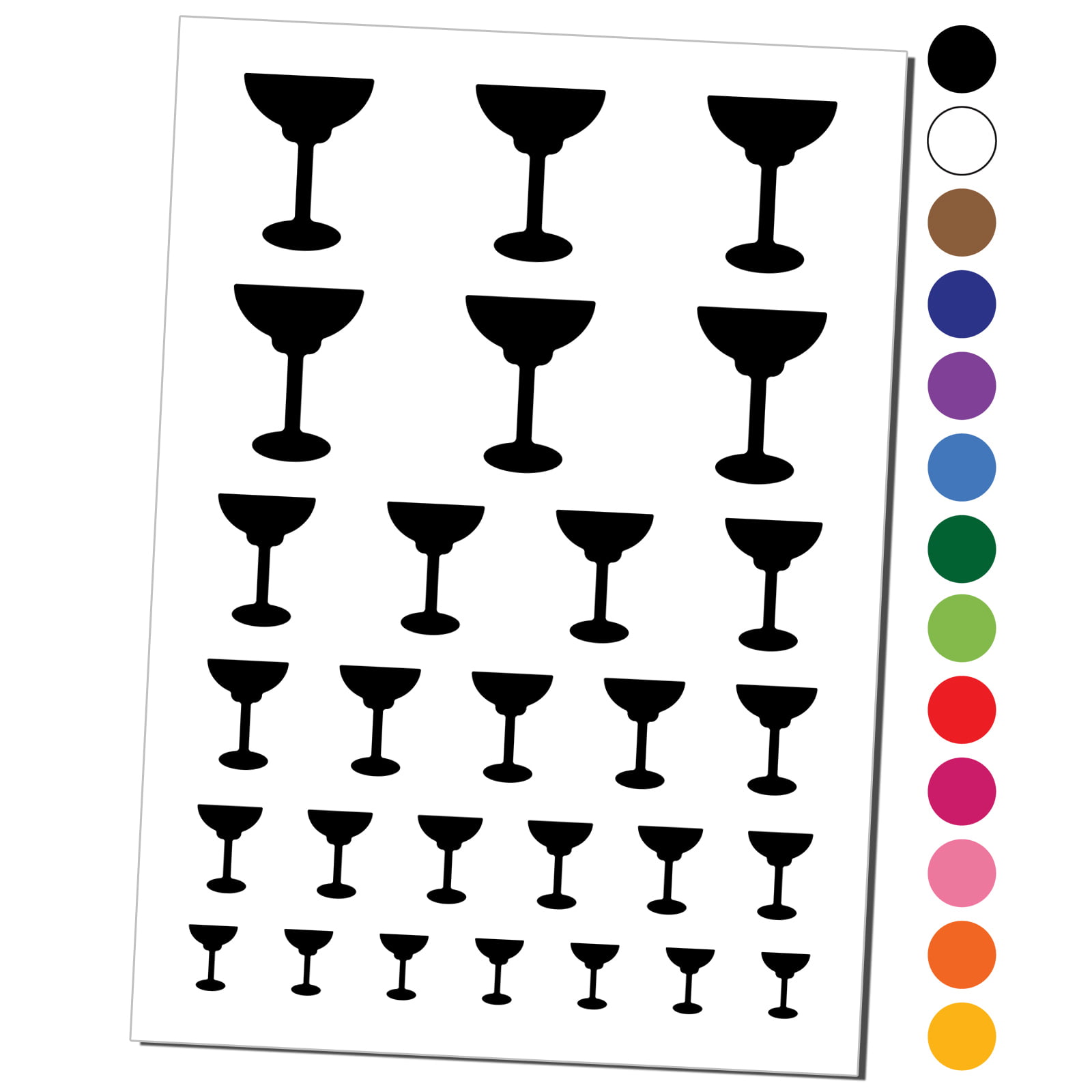 Margarita Glass Water Resistant Temporary Tattoo Set Fake Body Art  Collection - Purple 