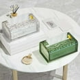 thumbnail image 1 of Clear Acrylic Tissue Box with Glacier Pattern - Wall Mounted Suction Paper Holder for Kitchen, Bathroom & Office, 1 of 2