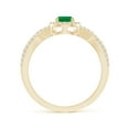 thumbnail image 2 of ANGARA Natural Twist Shank Pear Emerald Ring with Diamond Halo in 14K Yellow Gold for Women (Size-6x4mm) | May Birthstone, Birthday, Anniversary, Jewelry Gift for Women | Natural Emerald Ring, 2 of 9