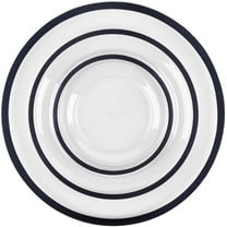 EcoQuality 7 inch Salad Plates, 10 inch Dinner Plates, 13 inch Charger Combo Set Round Clear Plastic Plates with Black Rim - Disposable, Heavy Duty, Elegant, Durable (24)